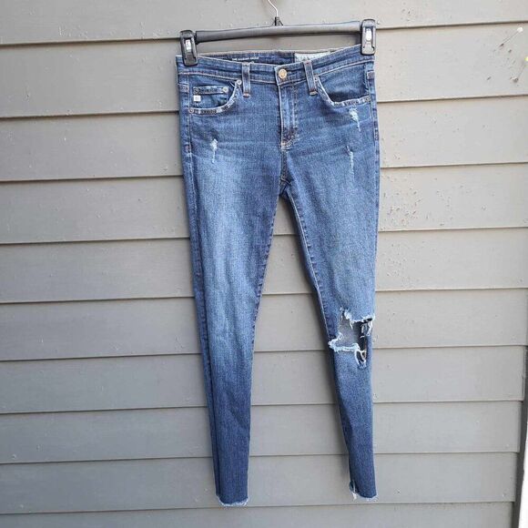 AG Adriano Goldschmied The Leggings Ankle super Skinny Jean Distressed 26R - Picture 1 of 13